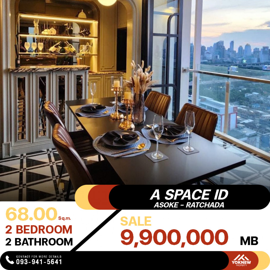 ขายราคาพิเศษห้องรีโนเวทใหม่ทั้งห้อง สไตล์ลักซ์ชูรี่ คอนโด A Space ID Asoke - Ratchada