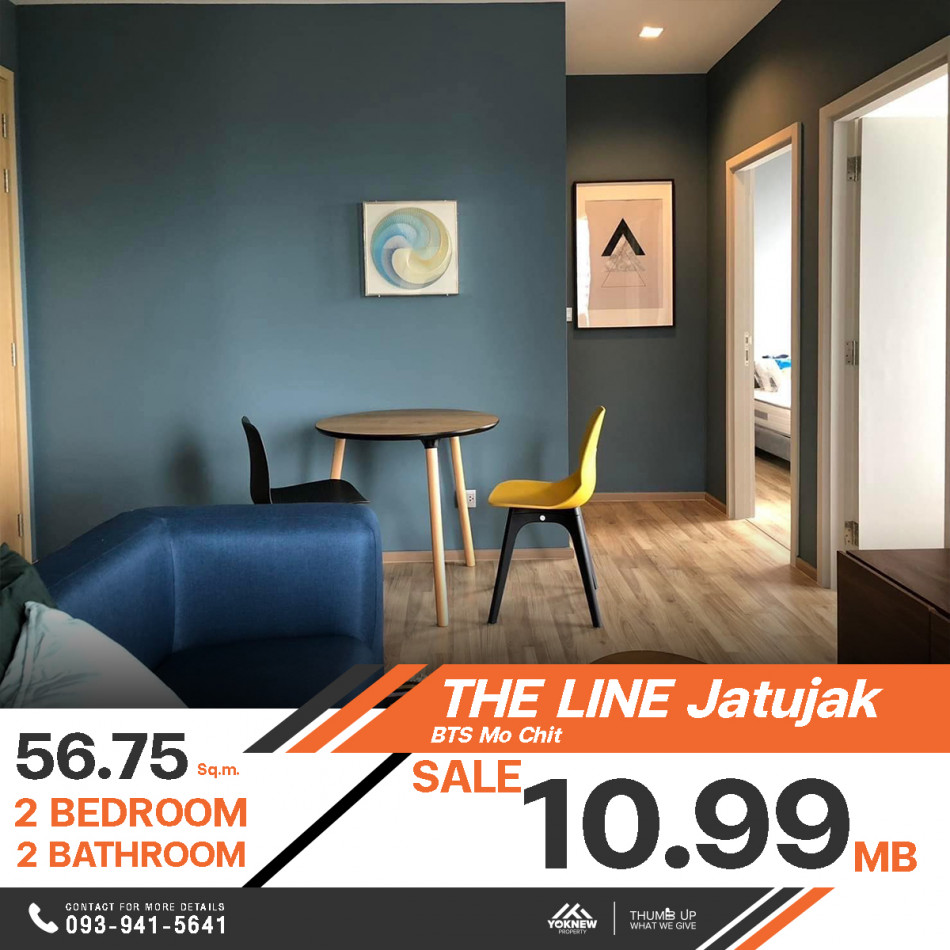 ขายคอนโด The Line Jatujak ห้องมุมพร้อมเครื่องใช้ไฟฟ้าและเฟอร์นิเจอร์ครบครัน ขายราคา 10.99 ล้านบาท