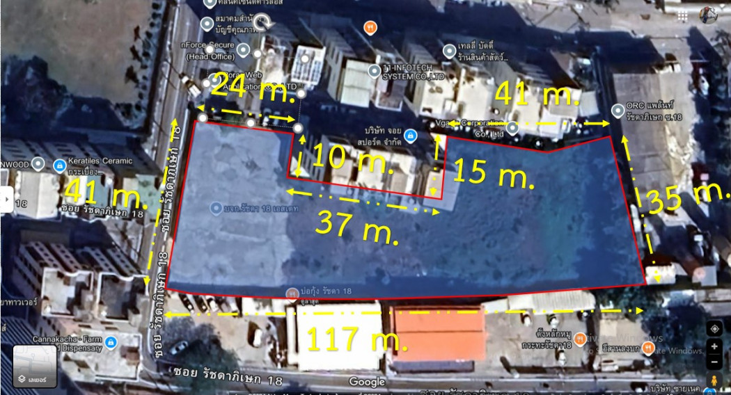 ขายที่ดิน ขาย ที่ดิน สุทธิสาร ซอยรัชดาภิเษก 18 เนื้อที่ 2 ไร่ 2 งาน 5.6 ตรว