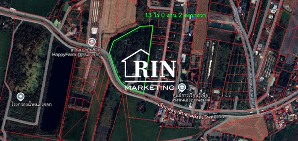 R054-165 ขายด่วน ที่ดิน 13 ไร่ 0 งาน 2 ตารางวา ซอยเลียบคลองสิบสามฝั่งตะวันตก ซอย 11 หนองจอก กรุงเทพม