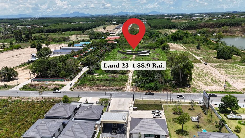 ขายที่ดินม่วงลาย ซอย9 นิคมพัฒนา ระยอง 23-1-88.9 ไร่