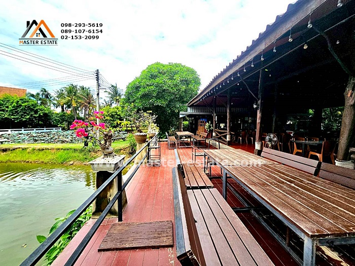 ที่ดินกาญจนบุรี 8-1-23 ไร่ พร้อมเรือนไทย + ร้านอาหาร + บึงบัว + บ่อปลาคราฟ และสิ่งปลูกสร้าง