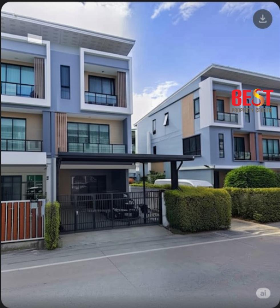 ทาวน์โฮม-โฮมออฟฟิศ 3 ชั้น หลังมุม บ้านชญาดา@เวิร์ค ทำเลธุรกิจศรีนครินทร์ ใกล้เมกะบางนา ทำเลทอง 