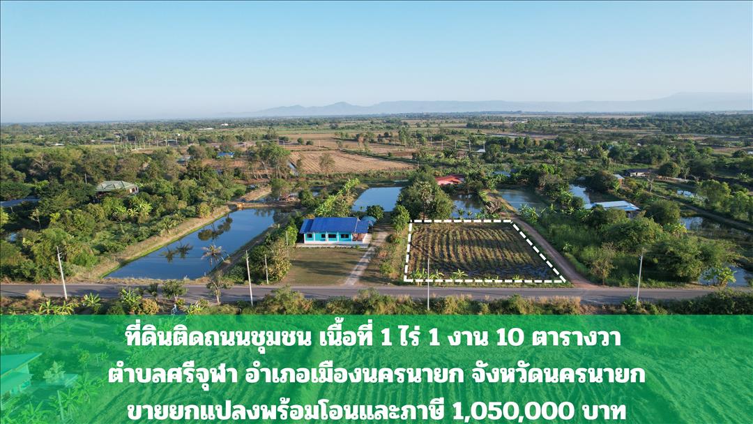ขายที่ดิน 510 ตร.ว. ติดถนนชุมชน หน้ากว้าง 40 ม. ขายถูก มีโฉนดครุฑแดง