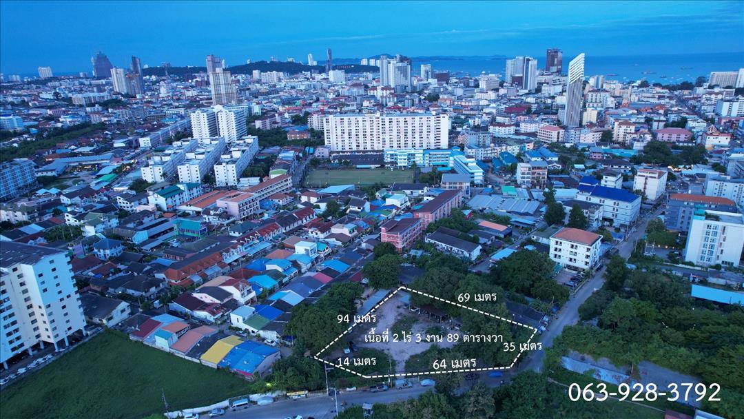 ขายที่ดิน 2 ไร่ 389 ตารางวา พัทยากลาง บางละมุง พื้นที่ชุมชน 