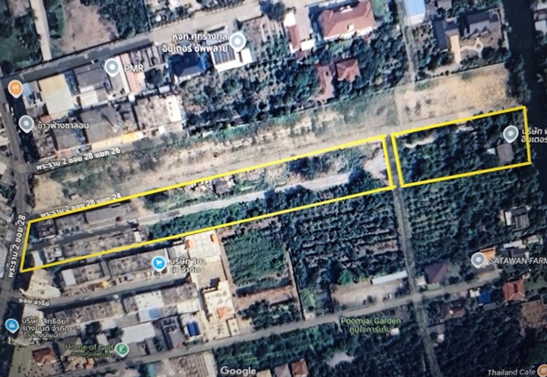 ขายที่ดิน ขายที่ดิน ถนนพระราม2 ซอย28 แยก22 เขตจอมทอง กทม. พร้อมสิ่งปลูกสร้าง เป็นพื้นที่สีส้ม ขนาด 8 ไร่ 1 งาน