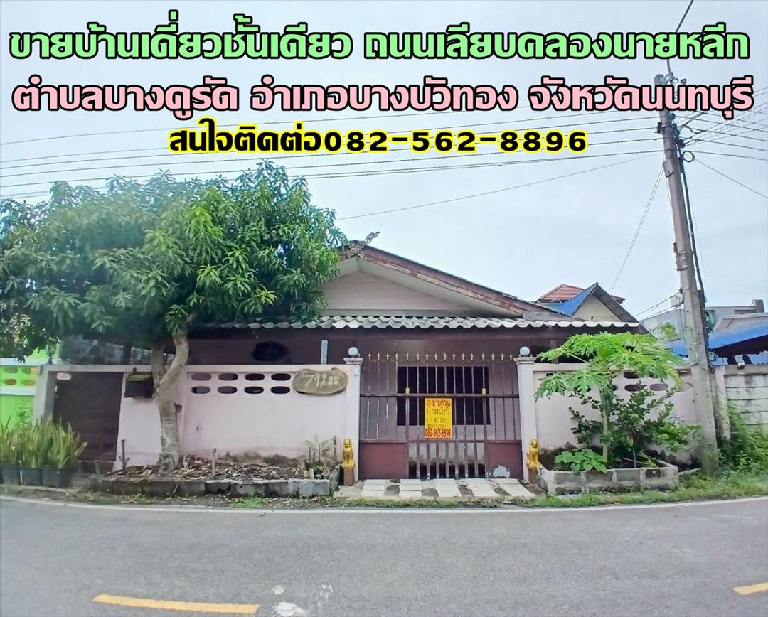 ขายบ้านเดี่ยวชั้นเดียว ถนนเลียบคลองนายหลีก บางบัวทอง นนทบุรี 
