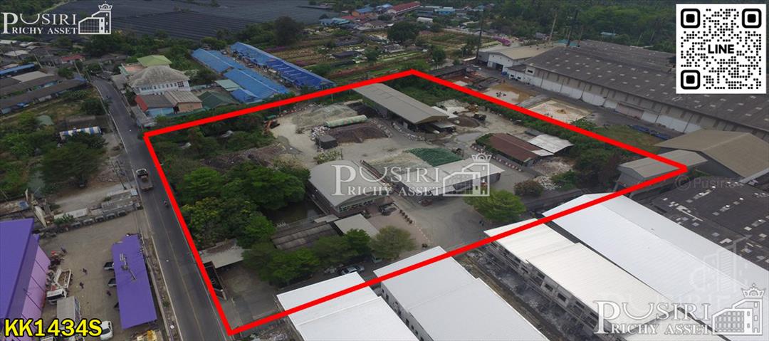 ขายที่ดิน 7 ไร่ พร้อมพื้นที่ใช้สอย ลานคอนกรีตเต็มพื้นที่ มีโรงงาน โกดัง สำนักงาน อุปกรณ์และใบ รง.4 ค